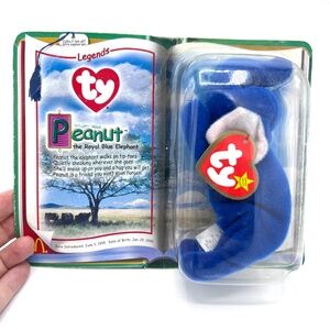 TY Peanut The Royal Blue Elephant 1995 McDonalds Beanie Baby Rare Retired Sealed